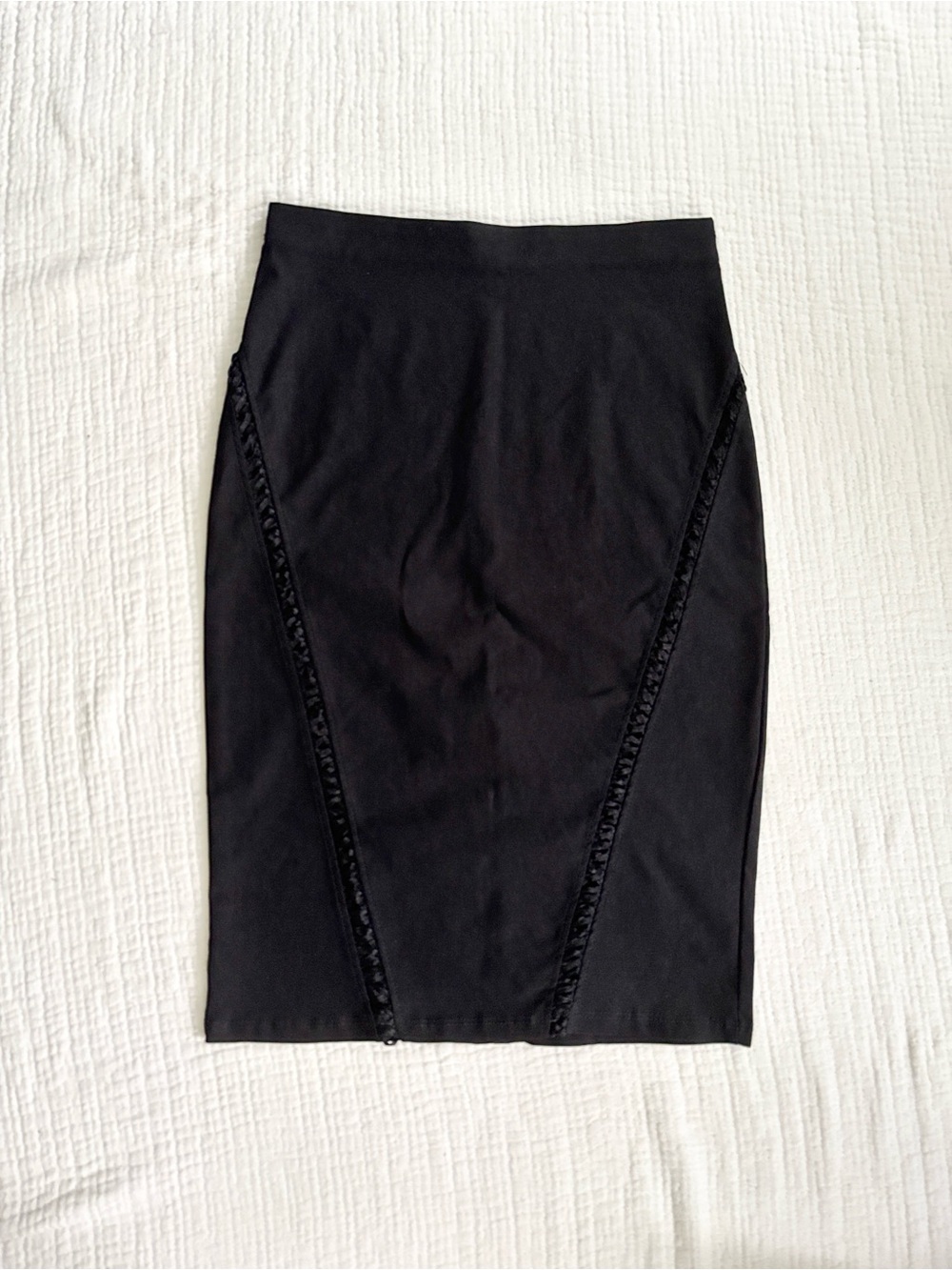 blue blush black bodycon pencil skirt